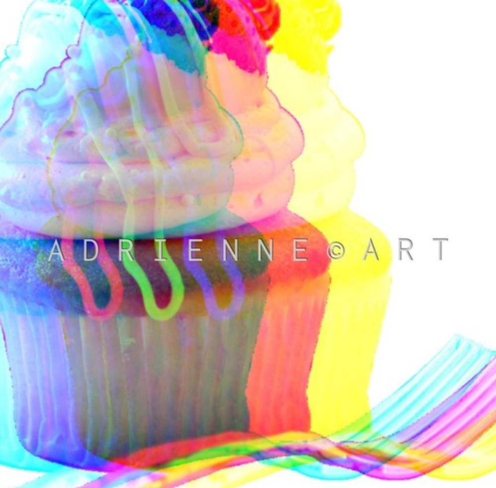 ADRIENNE ART "Space It Out & Enjoy!" AdrienneCupcakes Collection :: Adrienne G :: Boston Massachusetts USA :: copyright 2024-26 all rights reserved :: Limited Edition Prints - Signed and Numbered