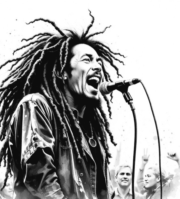 This unsigned image allows for a clean and timeless impression, ideal for reggae fans, music exhibitions or the decoration of a space dedicated to Jamaican culture. Its monochrome aesthetic is suitable for both artistic paper and canvas prints.