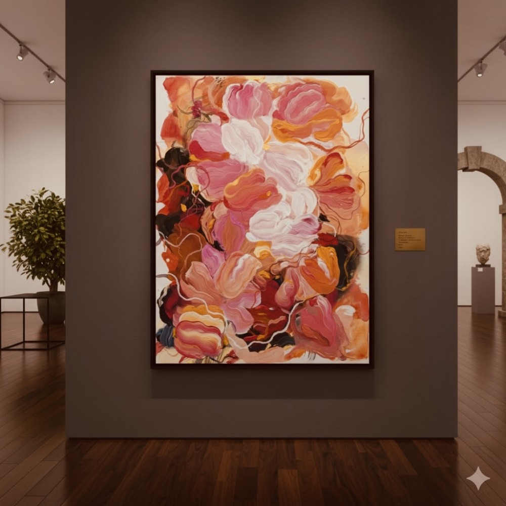 Floral Hush is a sensory exploration of the mind in a state of pure, rhythmic flow. It serves as a visual map of the "blooming" of consciousness—a moment where the internal landscape shifts from quiet thought into a radiant burst of happiness and feminine grace.