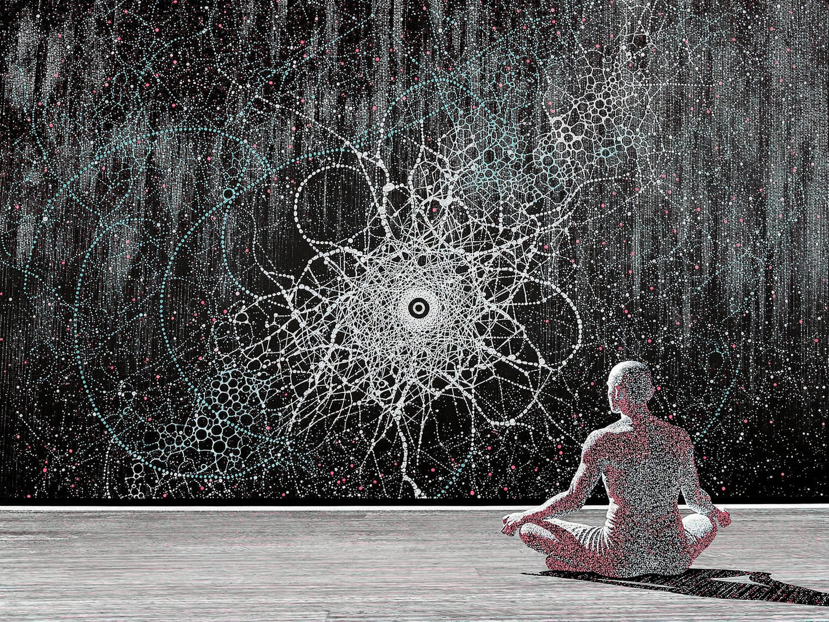 Meet Jacqueline Paz, an abstract artist who creates intricate geometric worlds defined by radial structures, spirals, and kaleidoscopic forms. Her work transforms visual tension into presence, balancing complexity with clarity and resisting imitation. Jacqueline’s originality lies in her ability to build layered compositions that invite viewers into dynamic, symbolic spaces of movement and depth.