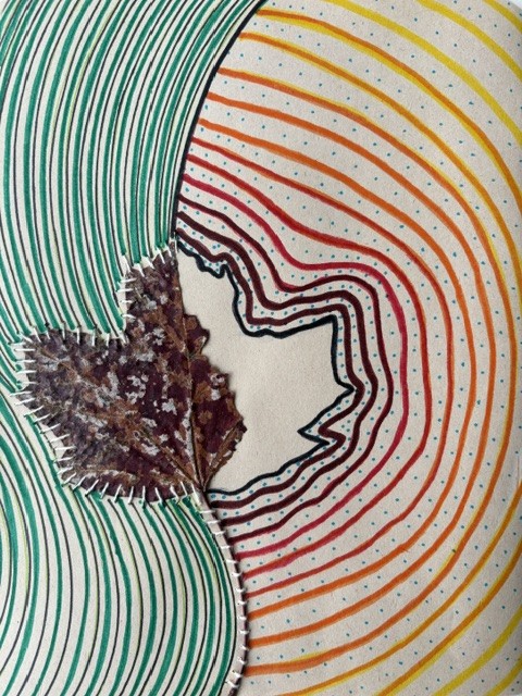 - Maple Leaf, Thread and Marker
- 11x8 in
- 2024
.
.
.
I remember your breath
It was the last time before death
I saw your soul in the light
And your remaining in my heart