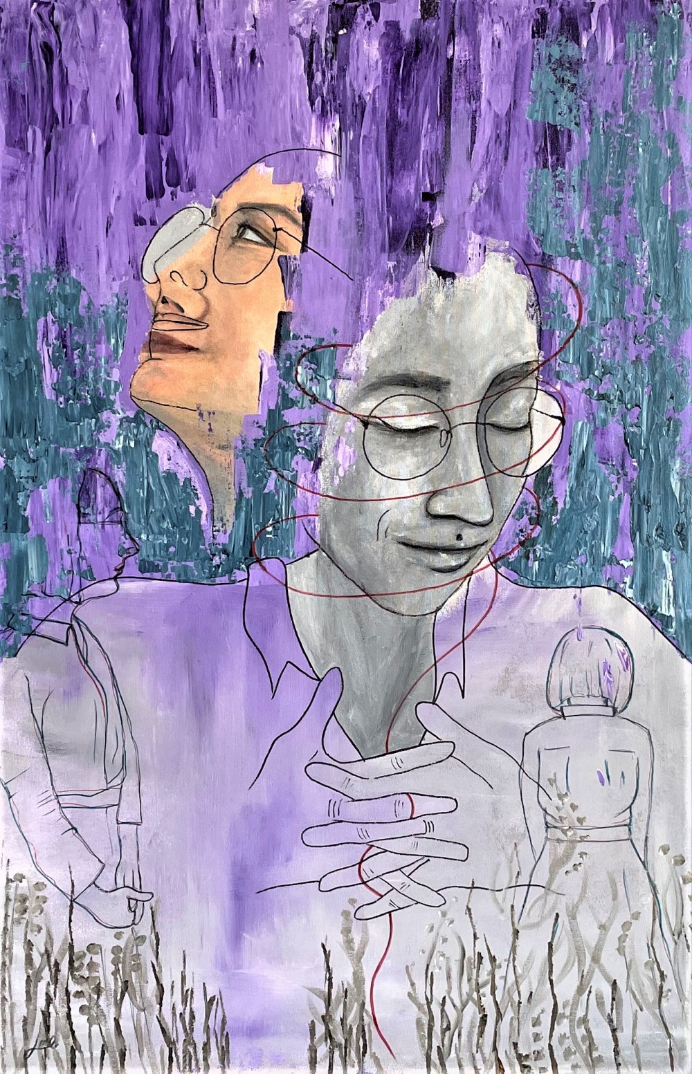 - Acrylic on canvas
- 30x40 in
- 2019
.
.
.
Deanna was my classmate who I didn’t know a word about. We selected each other to paint our portraits. We learned about each other’s challenges, dreams, love, and hate. I found her as a lonely ambitious girl who interferes with people with diffidence; someone who flourishes herself through her art.