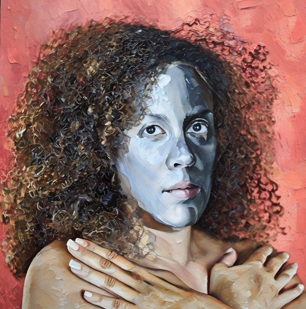 "Bi-Racial: Identity Crisis" is a representation of the inter-racial struggles faced being of mixed ethnicity. I grew up in a pre-dominantly white community. My father was one of the only African American men in the small town I grew up in. We faced discrimination and racially charged views from the close-minded people in our area. However, on the other side in the African American community, I was considered "light-skinned" or "redbone". When you are mixed race, there is an "identity" crisis you go through at some point because you are never "white enough" or "black enough". It creates questions of self-worth and self-acceptance within. It is required to question the ideology about race you were taught growing up and over coming that programming to fully embrace the gray area and completely love who you are without the racial context.