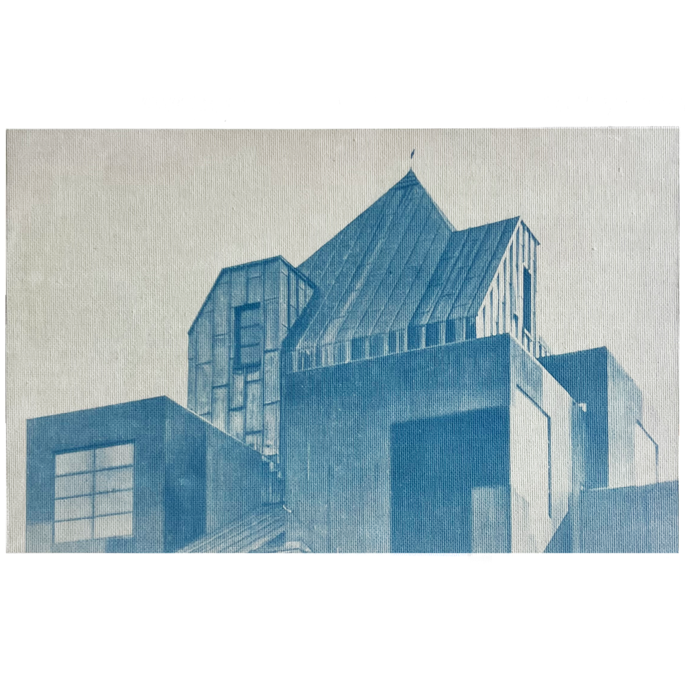 19 x 29 cm Cyanotype on canvas, masonite board, rear wooden frame 2025