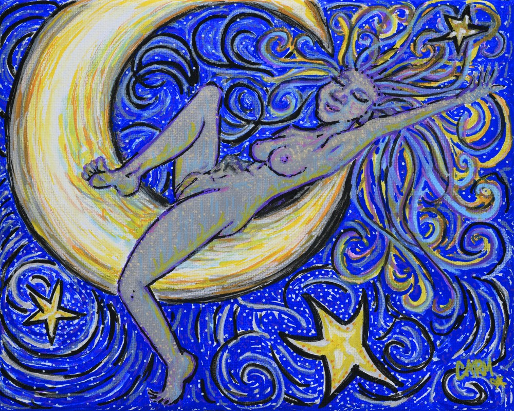 8x10, Posca Pen on Canvas, 2023

Wild, wispy starry skies enchant the leisurely release of the day’s callings—provoking a freeful lounging float through the night’s unfolding rhythm.