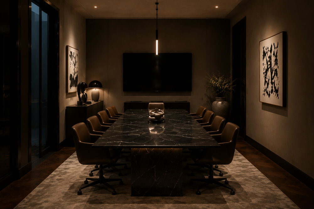 Designed for focus and privacy. A quiet place for meetings, strategy, and discussion.