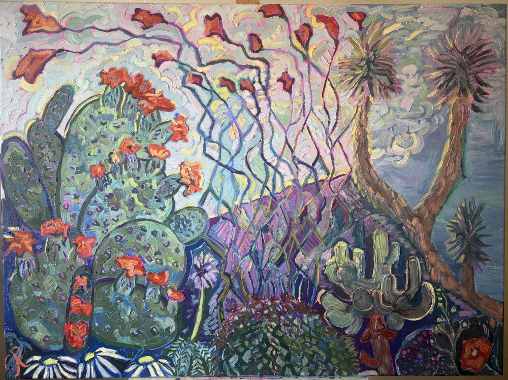 30x40 Oil on canvas of a dreamy Southern California desert landscape. 2026 (Original available)