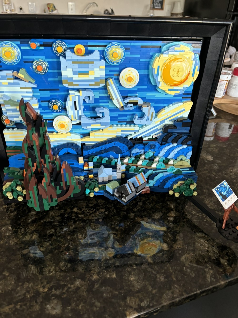 Starry Night in blocks.