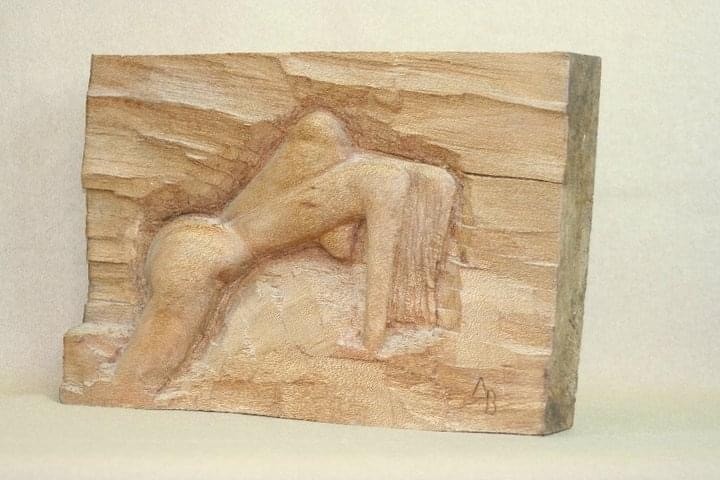 Sculpture wood 40X18X5 hand carved