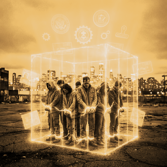 Travel restrictions and invisible boundaries confining lives, limiting freedom and choice.