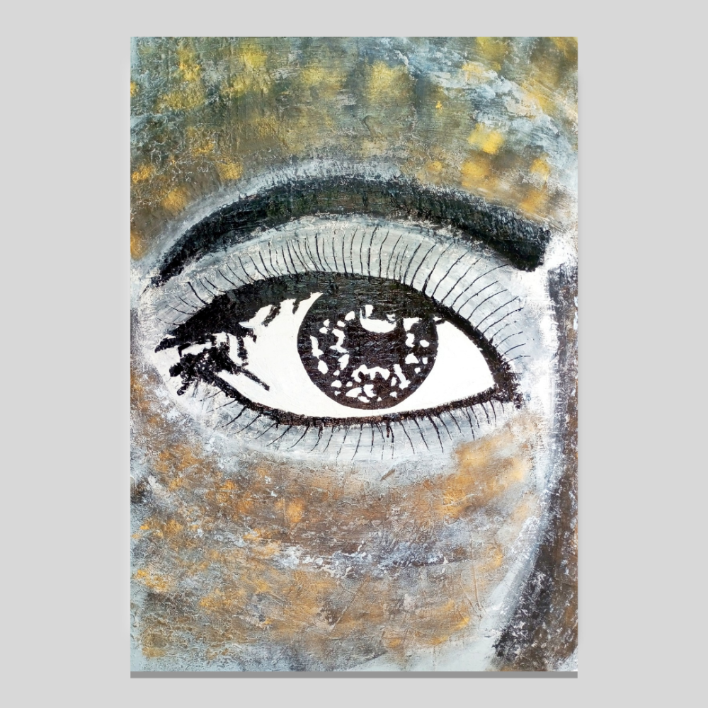 Obra original, 100x70cm, acrílico, óleo, massa acrílica, gesso e tinta metálica sobre tela • 1000,00€ | Inclui certificado de autenticidade | Ref: fg0044 | Para mais informações, fotos ou aquisição desta obra, entre em contacto com o número de referência da obra. O Francisco terá todo o gosto em ajudar.