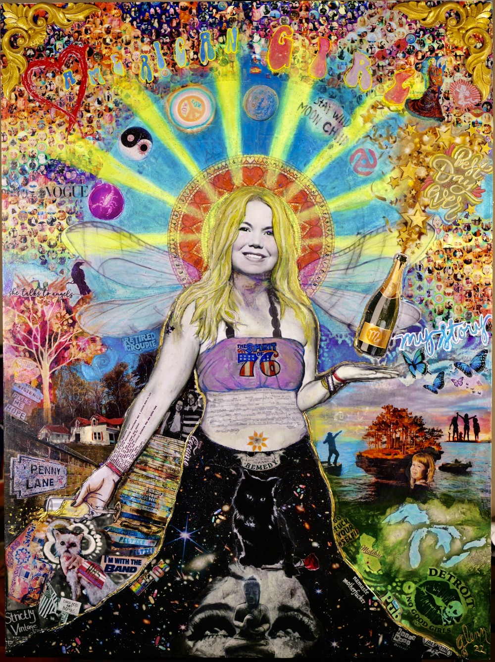 Celebration of Life Portrait, Mixed-media Collage