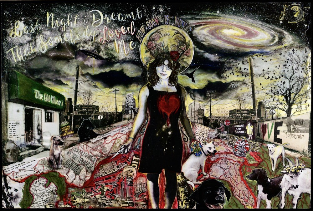 Celebration of Life Portrait, Mixed-media Collage