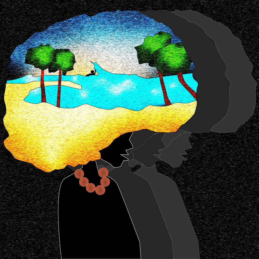 Pixelated perfection is an irony...signifying an art of a person battling intrusive thoughts while trying to figure out who they are.