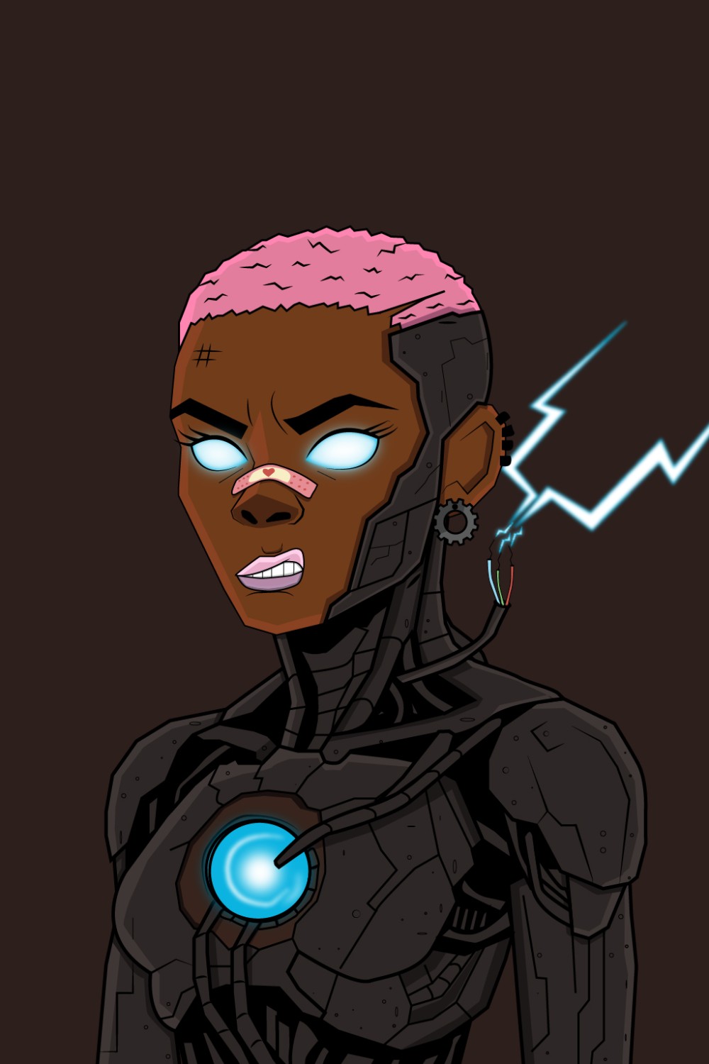 Roguebot features an art of a rebellious cyborg