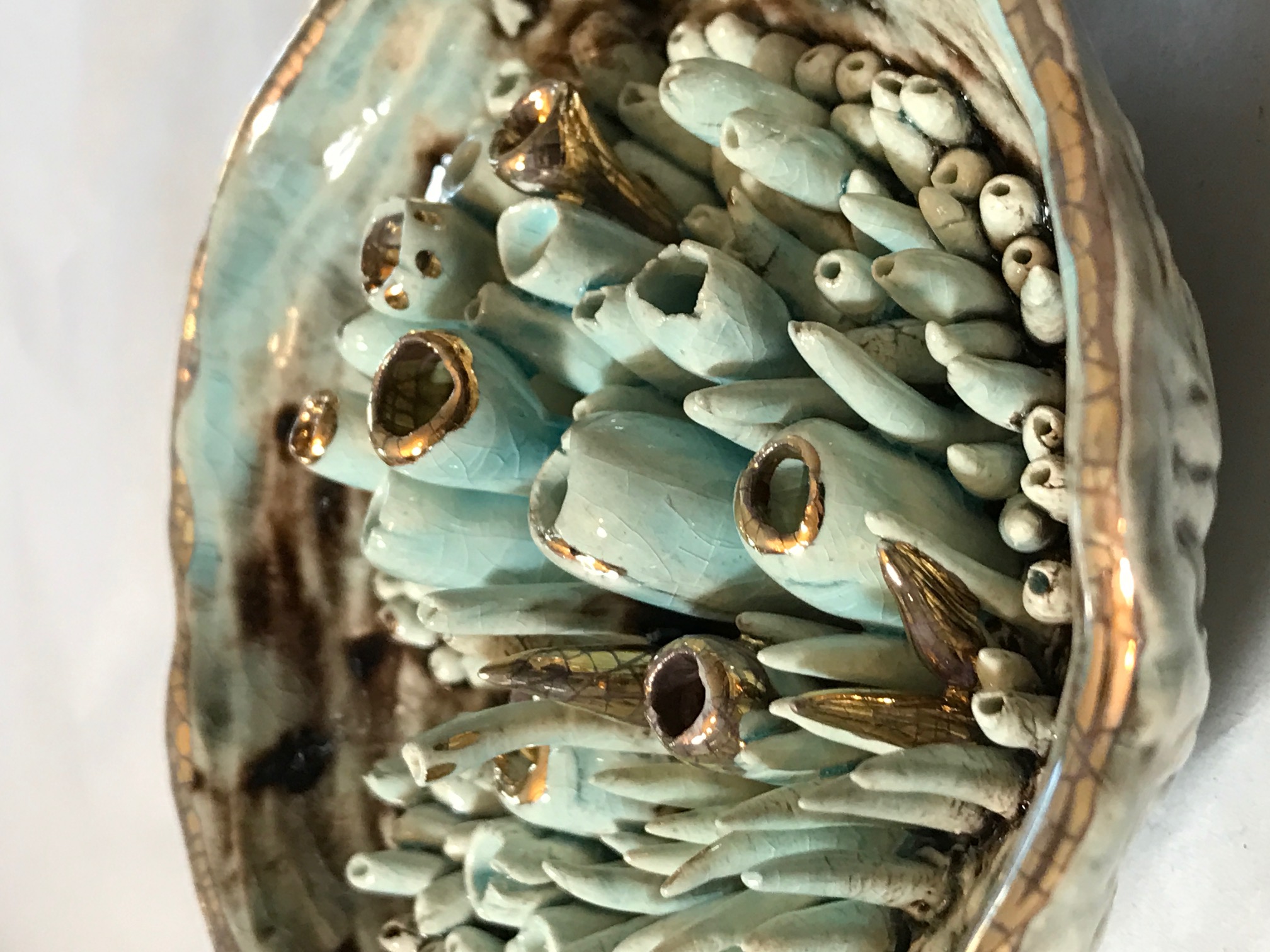 I am a clay artist primarily sculpture and hand-building- although I enjoy experimenting in different mediums. My work is characterized by my fascination with texture and intricate detail, was deeply influenced by my earlier background in marine biology. This influence often gives my pieces a biomorphic, organic quality, often suggesting a sense of movement. As a teaching artist, I aim to inspire others to experiment and embrace creativity through play, believing that both the artistic process and the narrative behind the work are equally important.