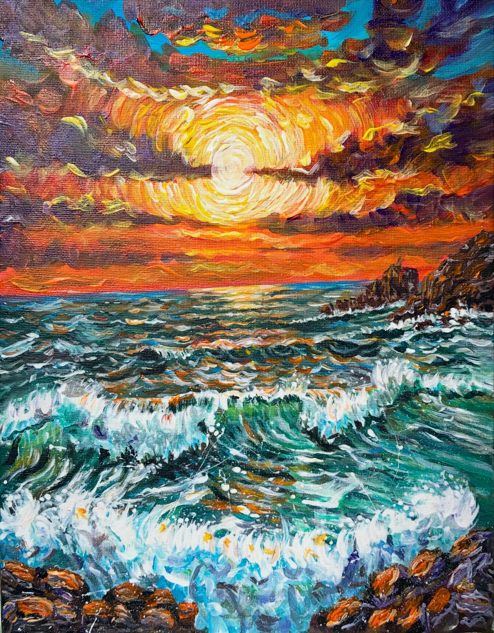 Acrylic paint at size of 28cm(w) x 35cm(h)