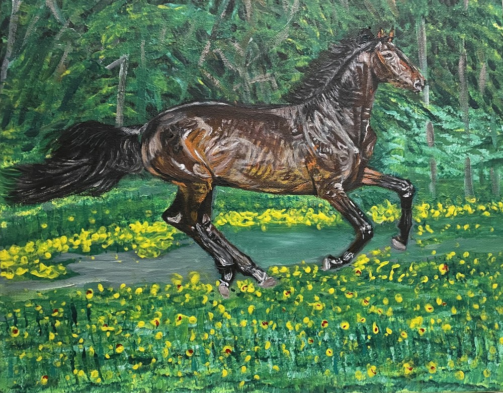 Acrylic paint at 35cm (w) x 28cm (h).
