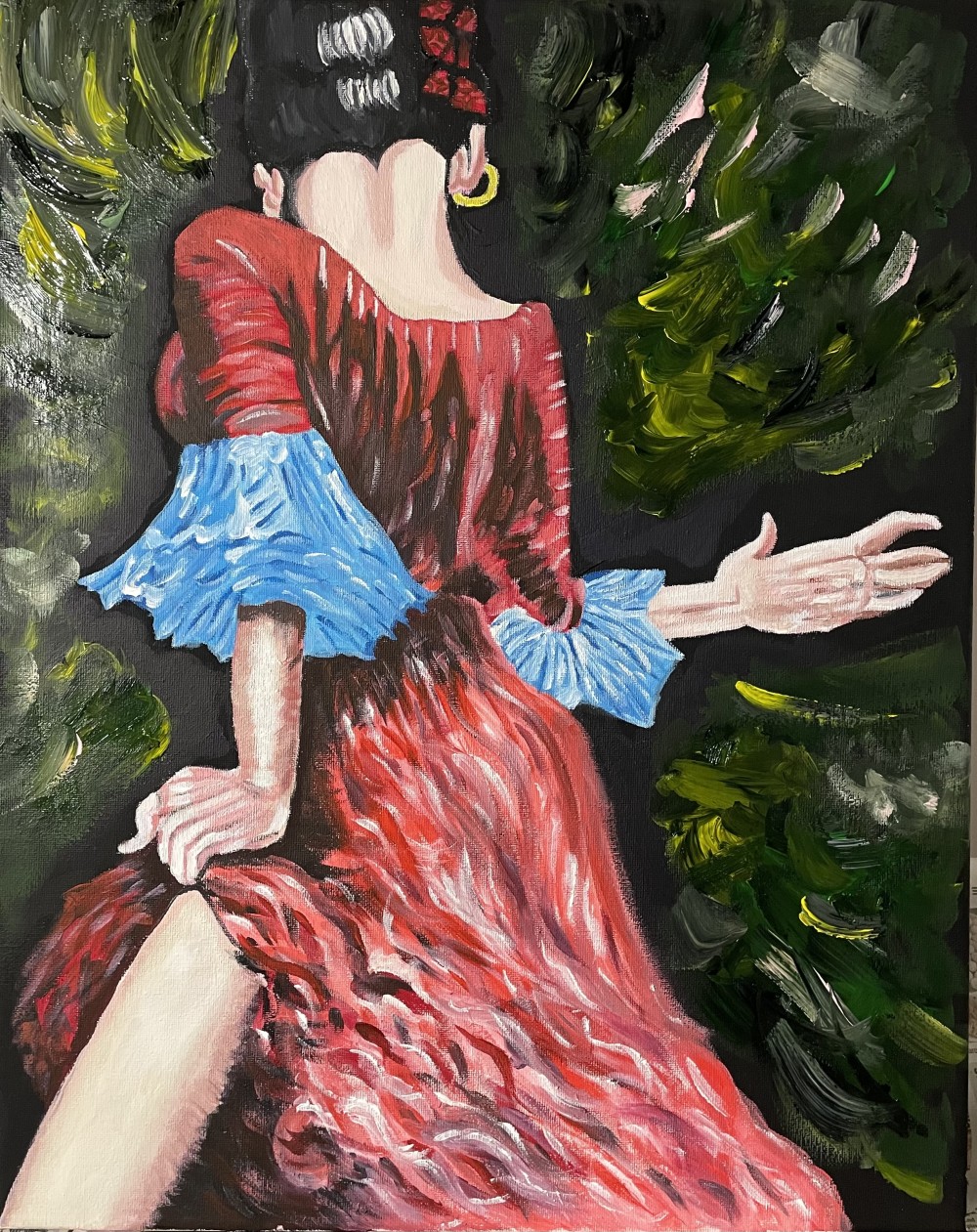 Acrylic paint at 50cm (h) x 40cm (w).