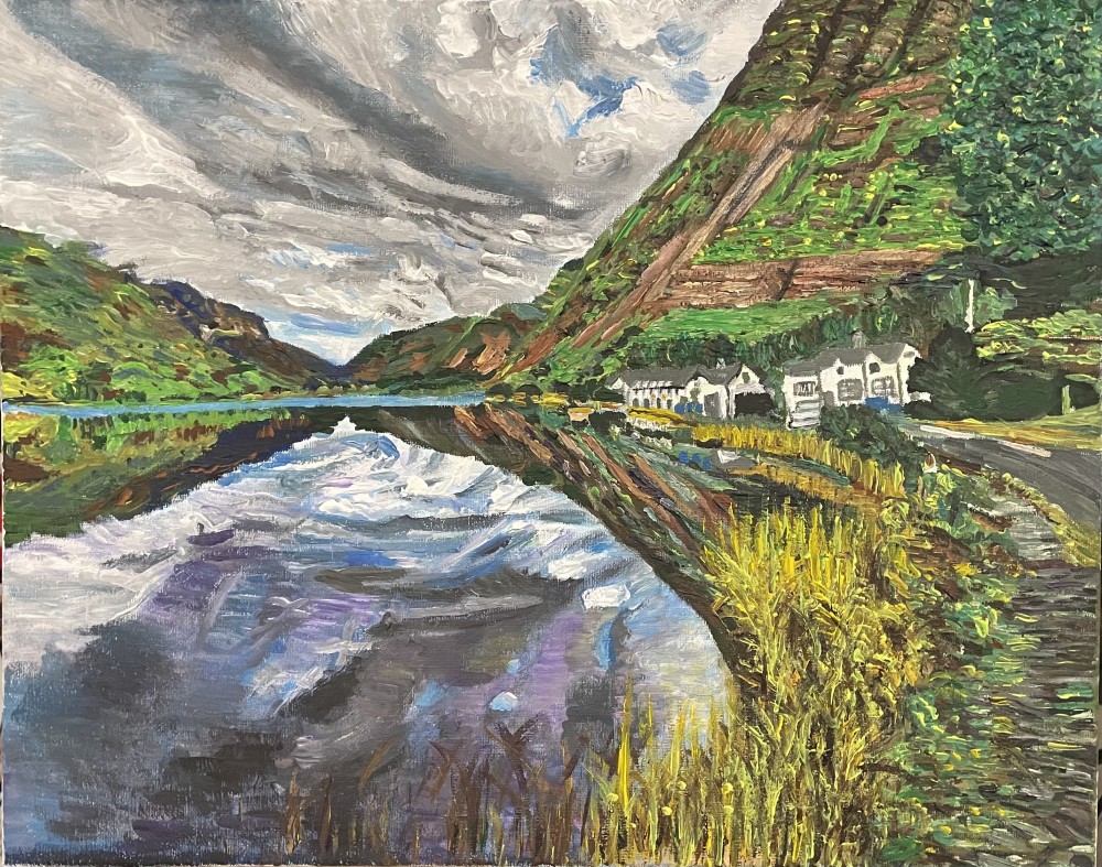 Acrylic paint at 50cm (w) x 40cm (h).