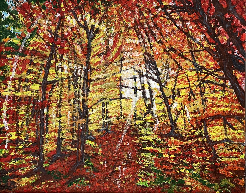 Acrylic paint at 50cm (w) x 40cm (h).