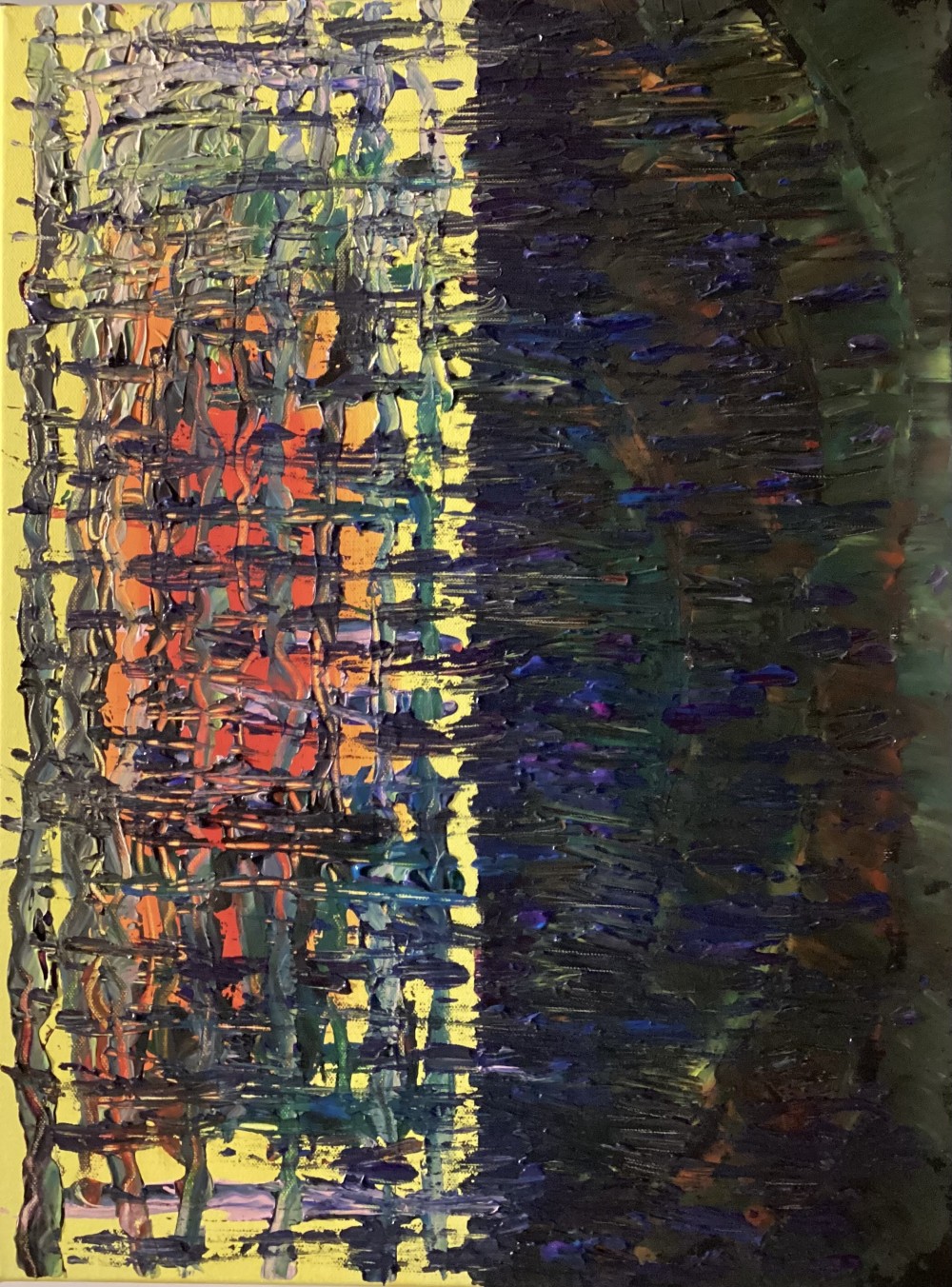 Acrylic paint at 60cm (h) x 50cm (w).