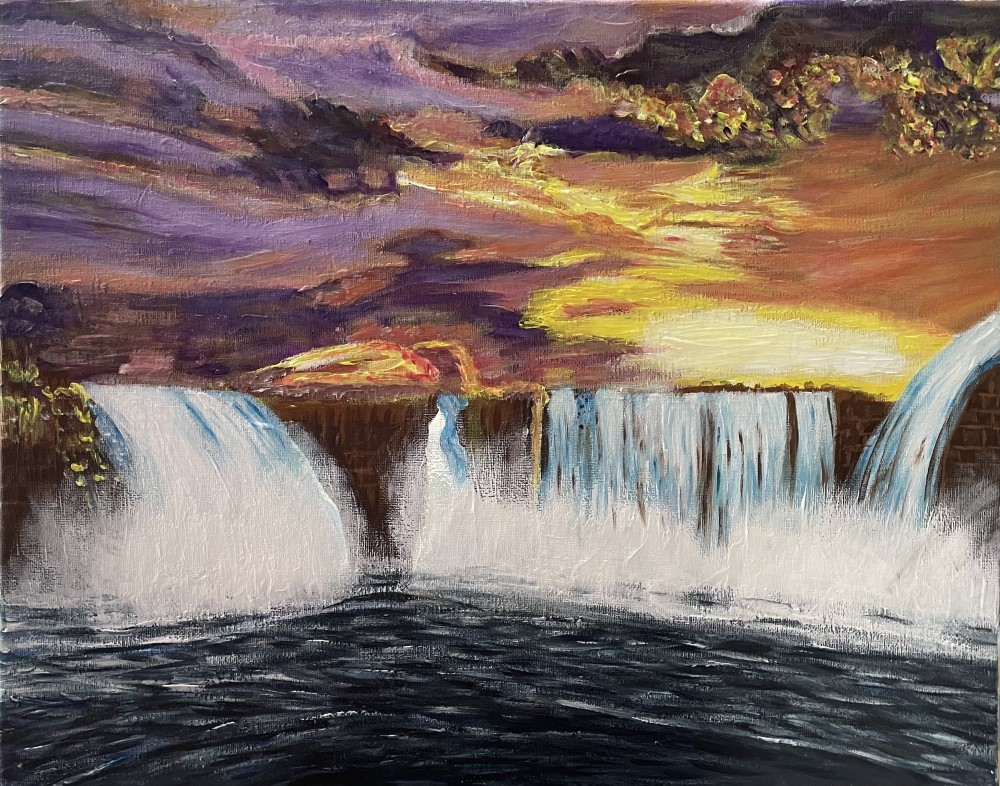 Acrylic paint at 50cm (w) x 40cm (h).