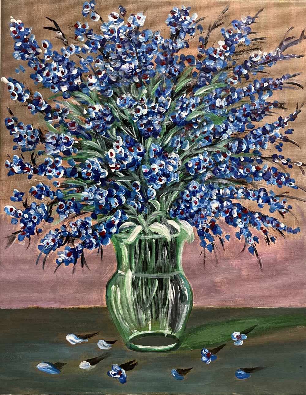 Acrylic paint at 35cm (h) x 28cm (w).