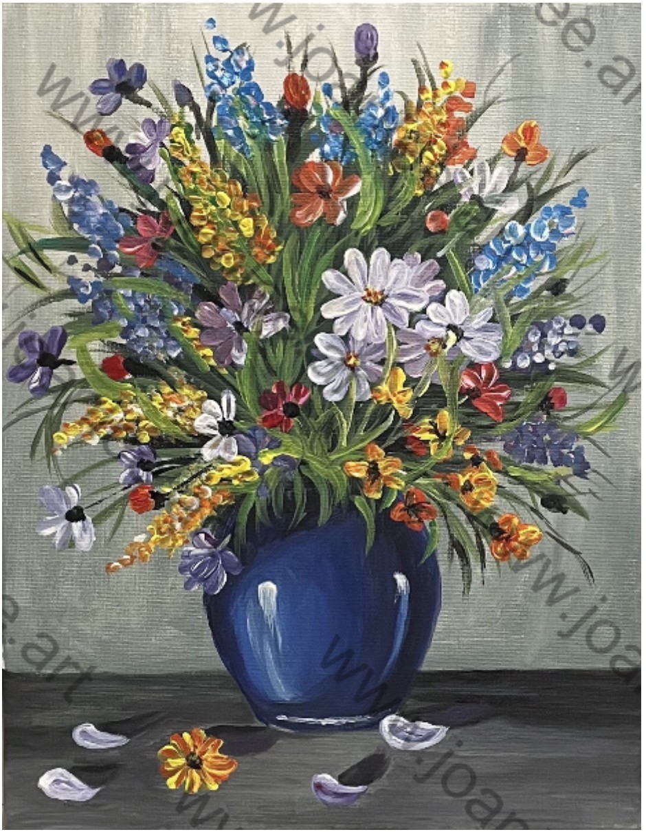 This acrylic painting is at the size of 28cm(w) x 35cm(h).