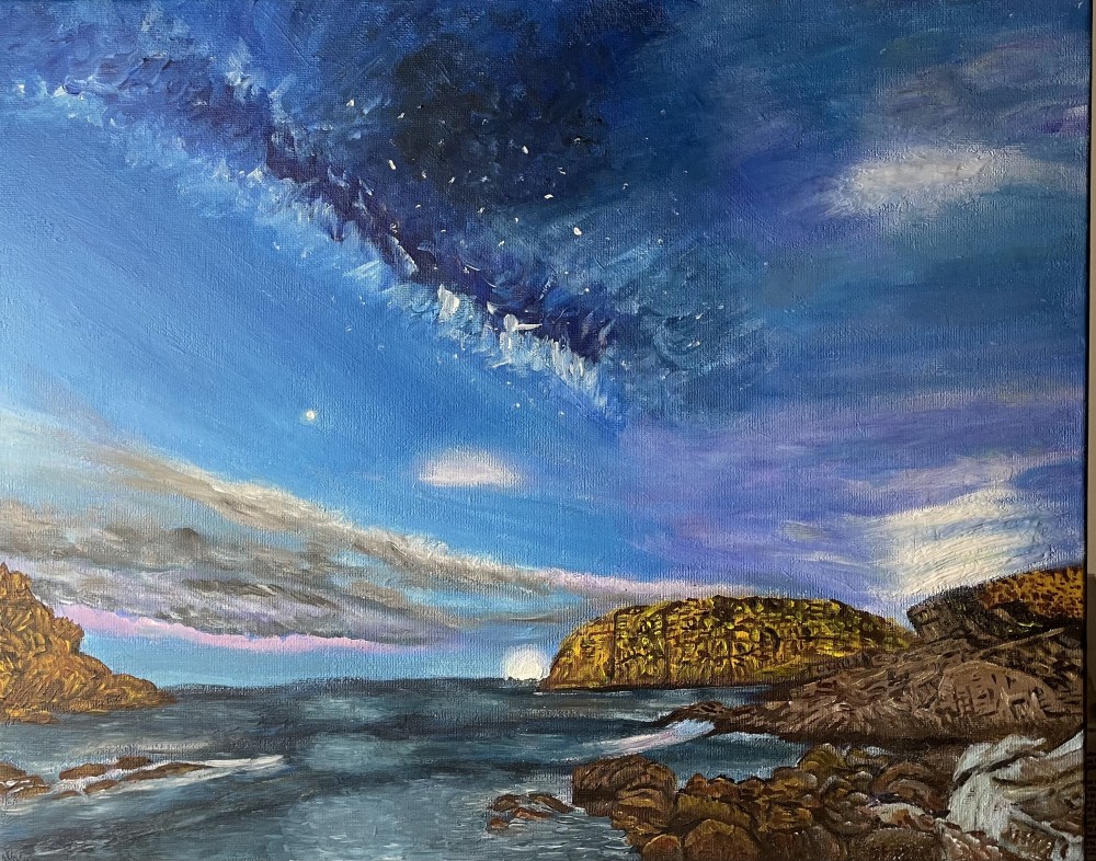 Acrylic paint at 50cm (w) x 40cm (h).