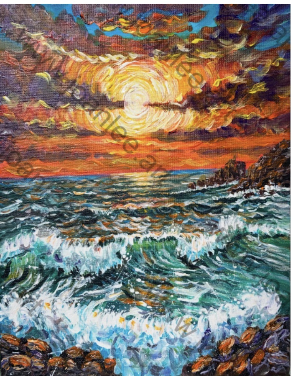 This acrylic painting is at the size of 28cm(w) x 35cm(h).