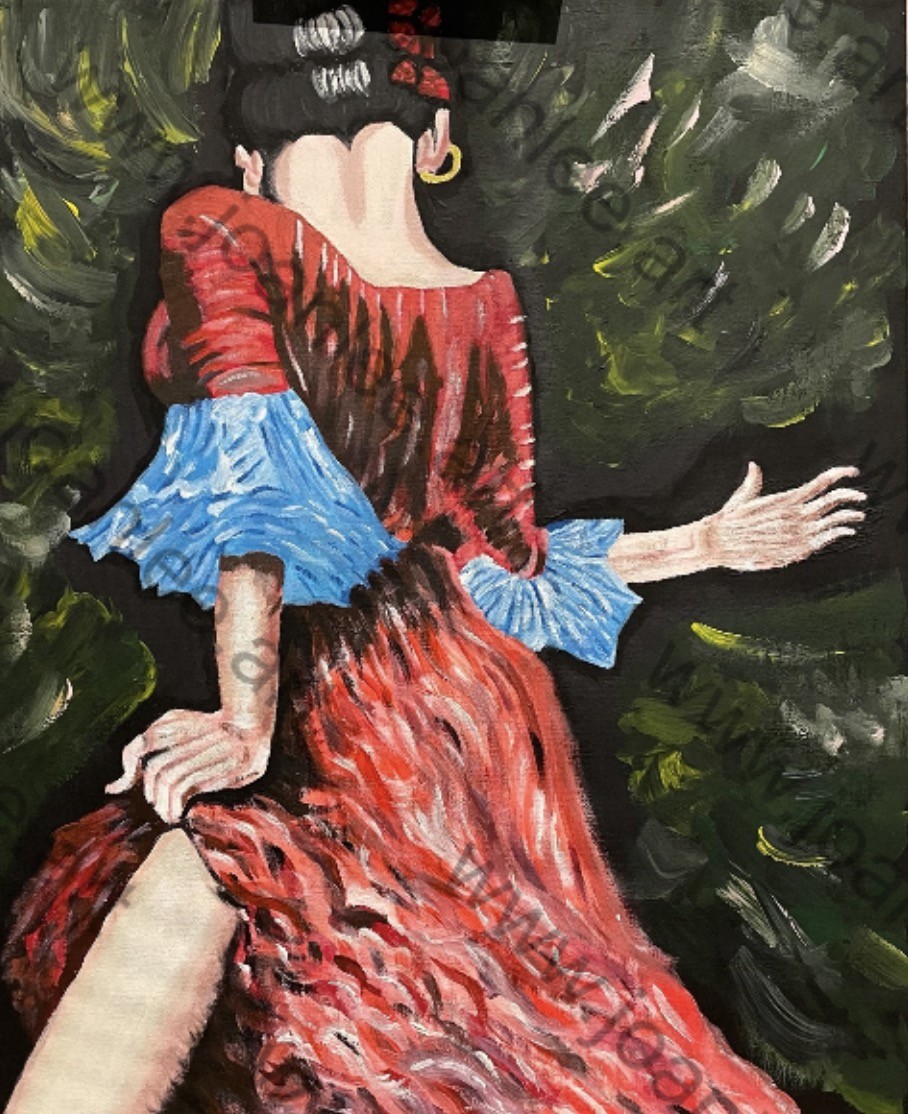 This acrylic painting is at the size of 40cm(w) x 50cm(h).