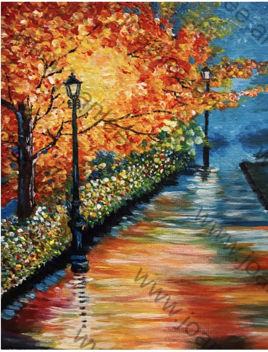 This acrylic painting is at the size of 28cm(w) x 35cm(h).