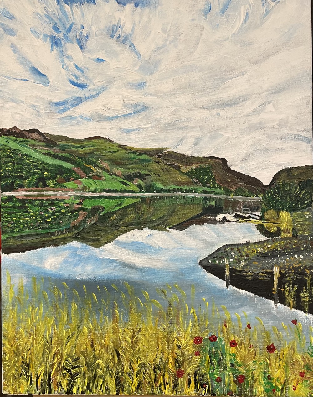 Acrylic paint at 50cm (h) x 40cm (w).
