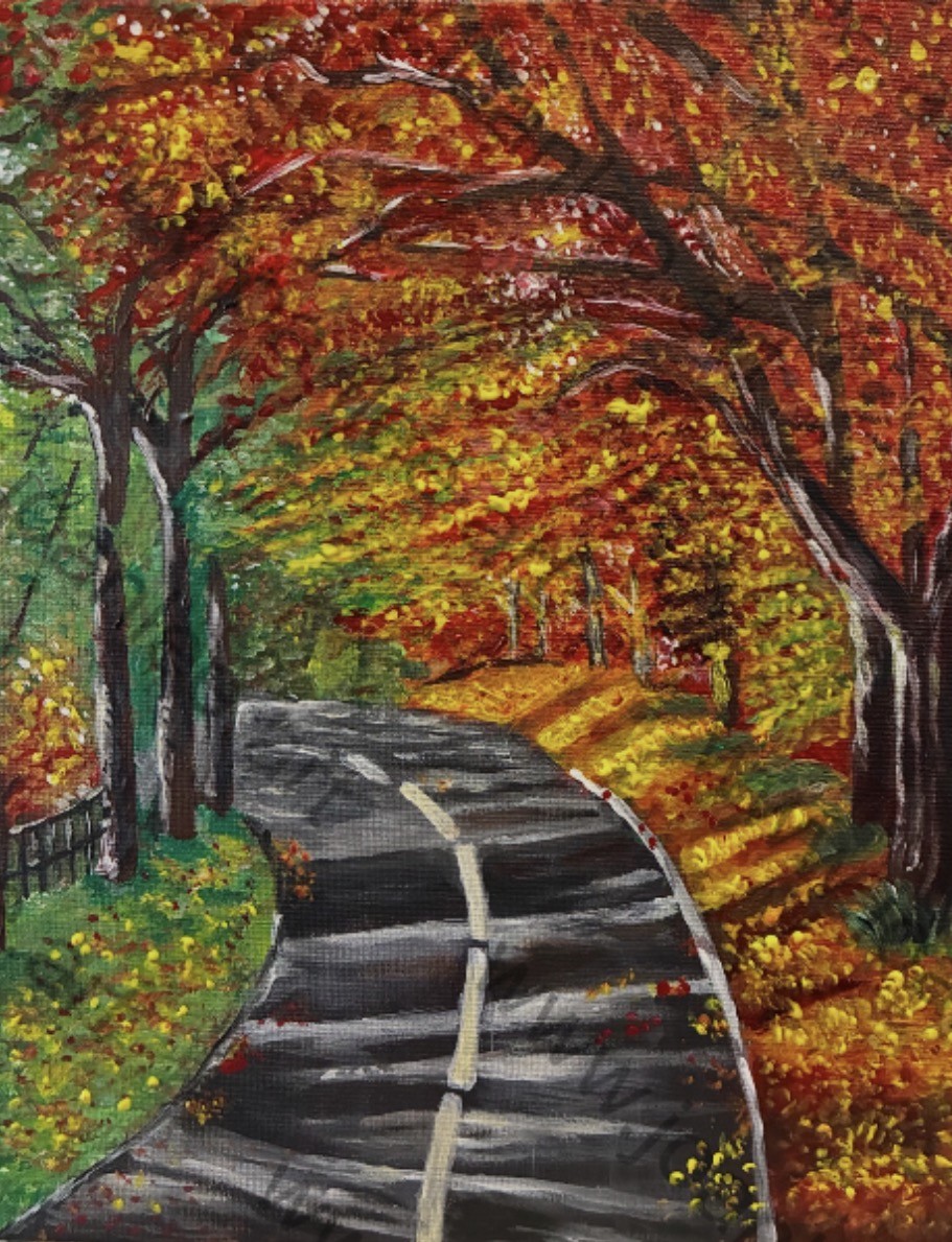 This acrylic painting is at the size of 28cm(w) x 35cm(h).