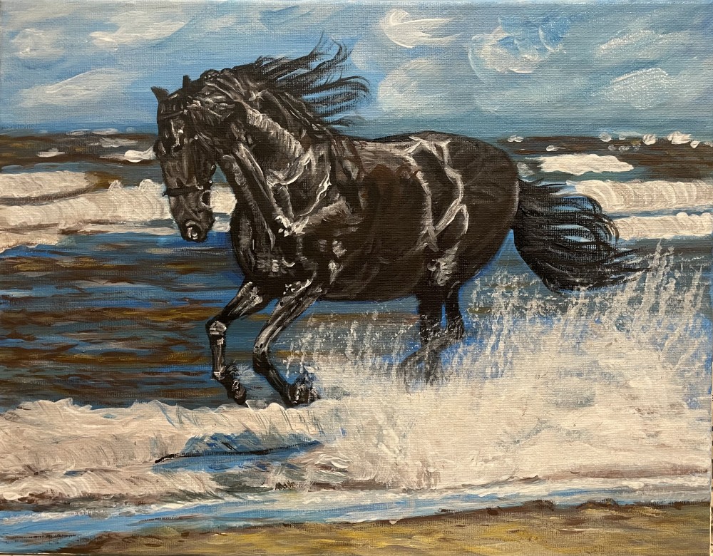 Acrylic paint at 35cm (w) x 28cm (h).