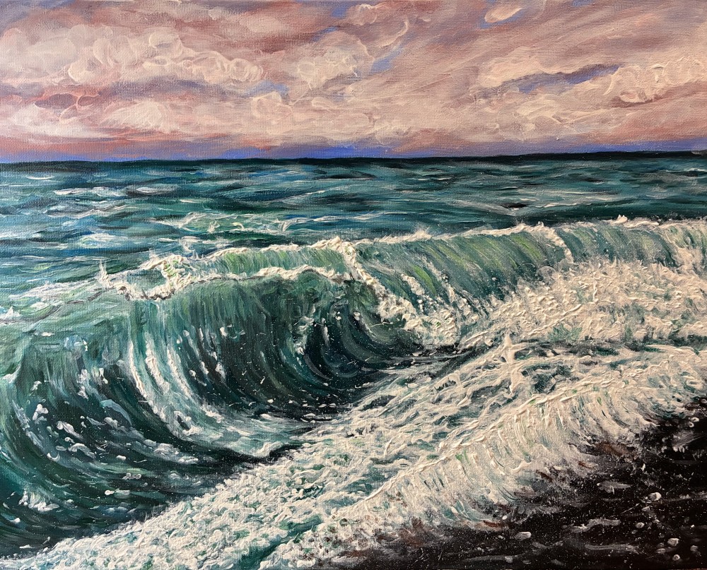 The acrylic paint at size of 50cm(W) x 40cm(H).