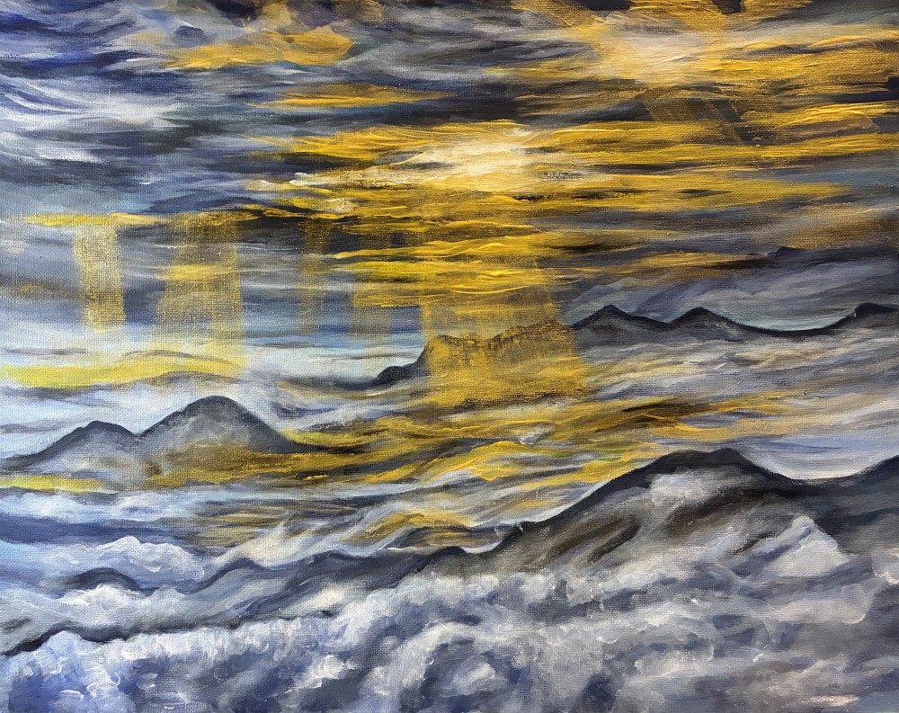 This acrylic painting is at size of 50cm x 40cm.