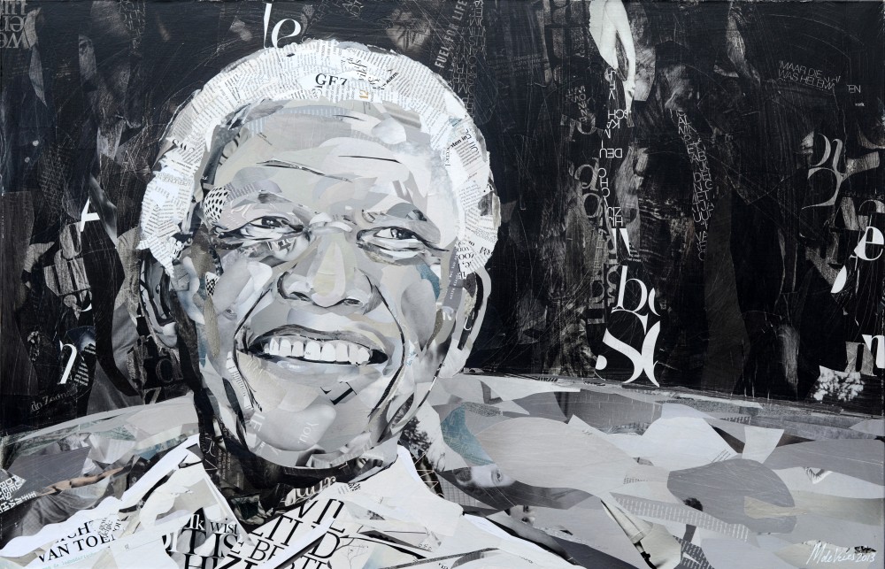 Black and white Mandela collage made out of second hand glossy magazines

100 x 70 cm | original | Paper and acrylic on canvas, UV protective varnish.

Price by request