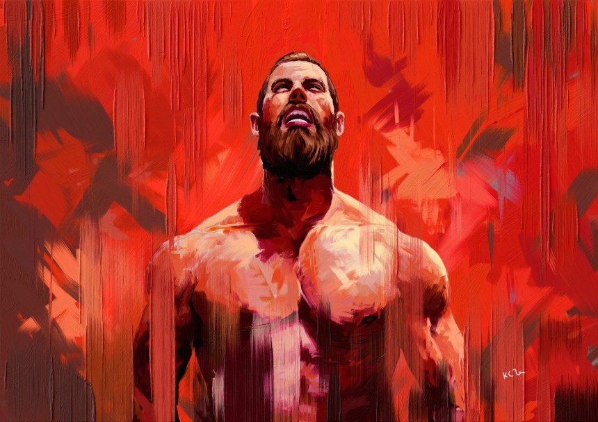 Rage Unleashed – Expressive Male Portrait in Digital Oil