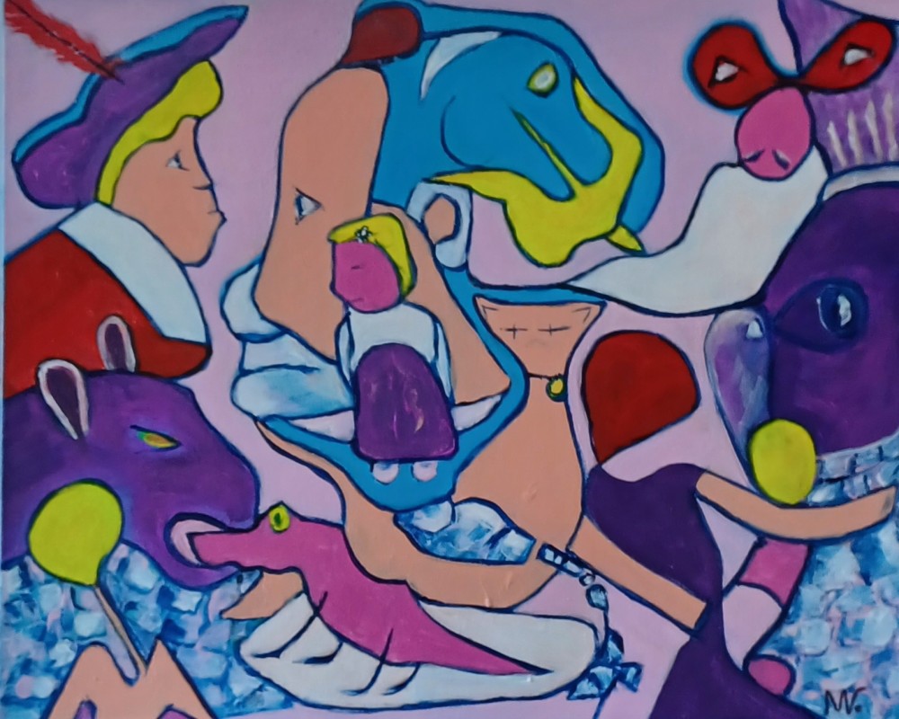 Acrylic on canvas measuring 40 x 50 cm.