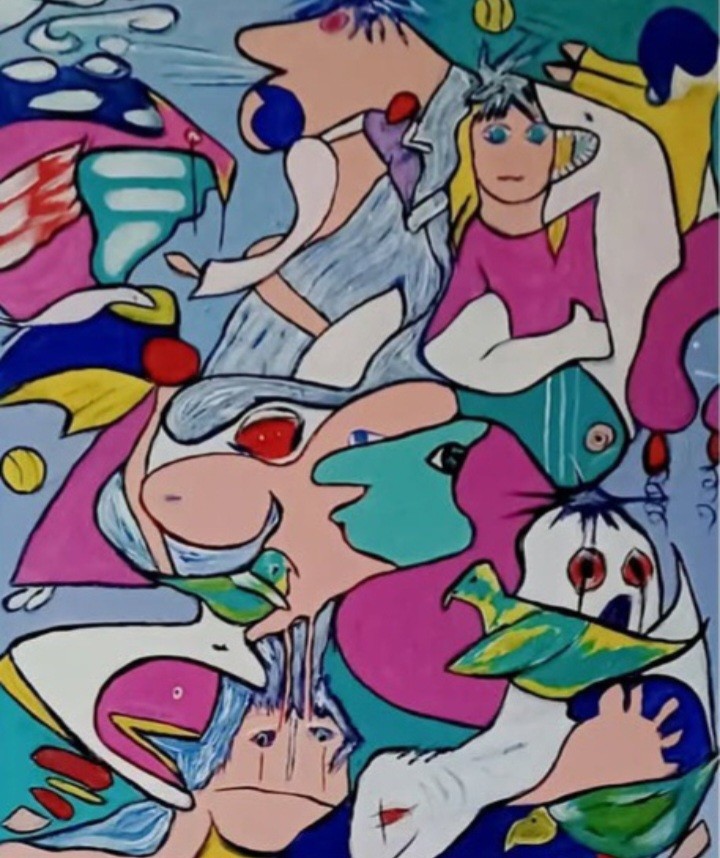 Acrylic on canvas  measuring 61 x 51 cm..