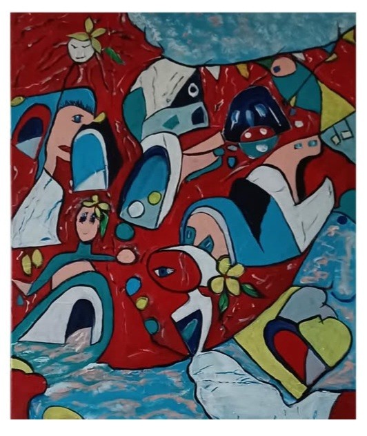 Acrylic on canvas measuring 50.5 x 61 cm.