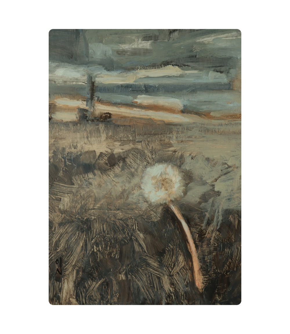 Volver a lo esencial, y reconectar con la realidad, leerla
para poder interpretarla en pinceladas.
.
.
.
.

óleo sobre papel 
38x28cm
colección Entre Pasos