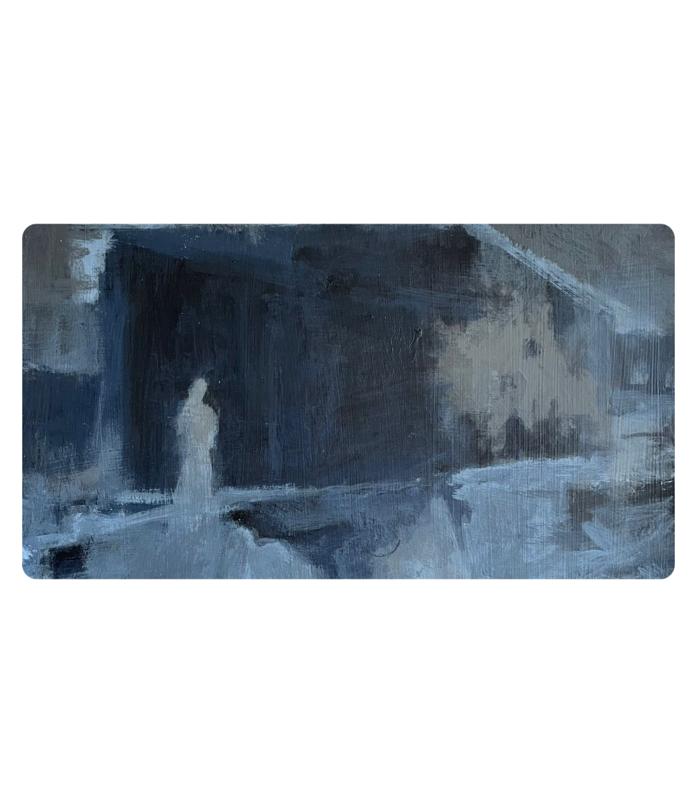 Una urgente necesidad de encontrar respuestas ante la obscuridad
de la incertidumbre, el dolor, el desconcierto, el cambio.


óleo sobre papel 
28x38cm
colección Entre Pasos