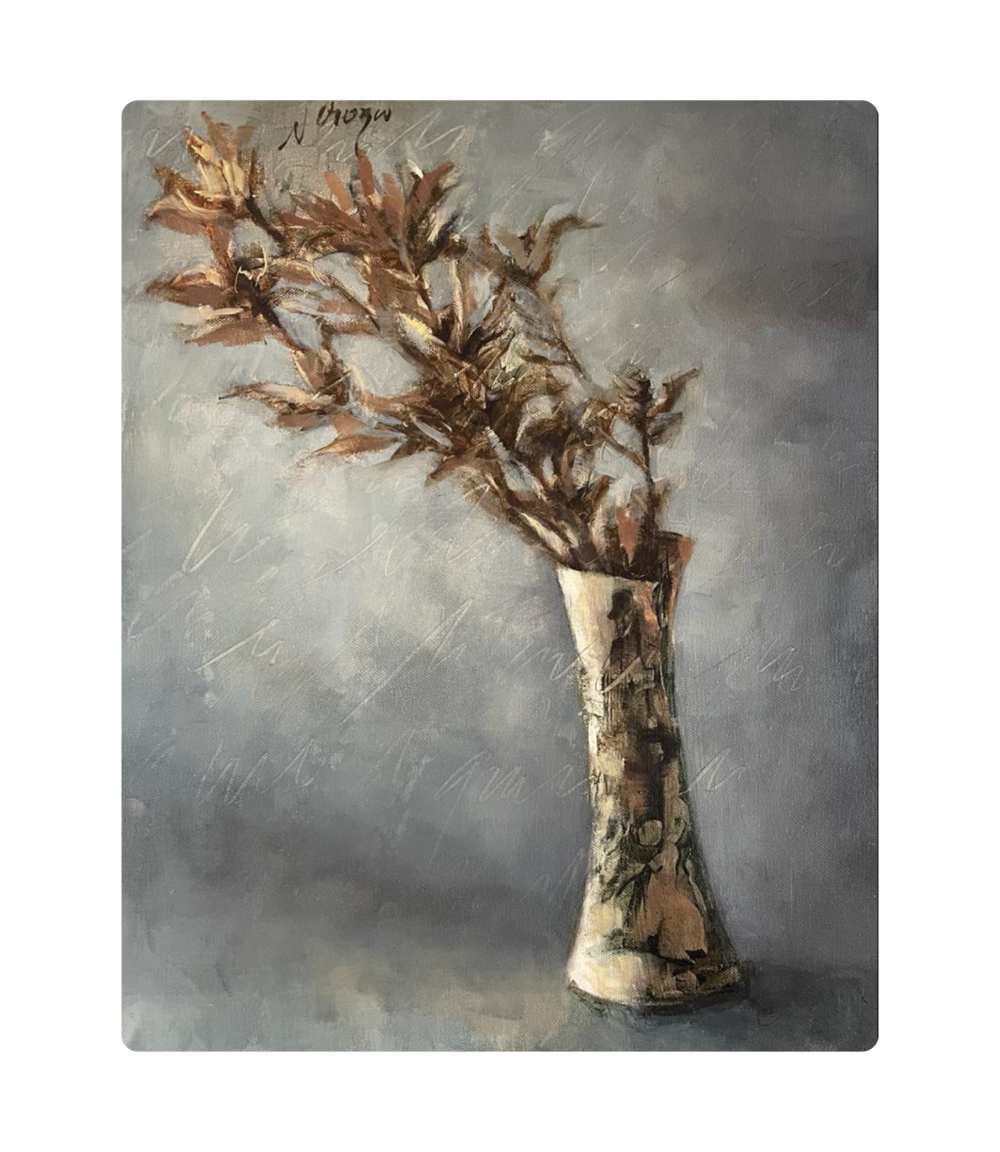 El arte que me ayuda a ver y aprender de la Naturaleza, como maestra de vida y transmitir lo que descubro en cada paso del proceso.
.
.
.
.
óleo sobre tela
50x40cm
colección Entre Pasos