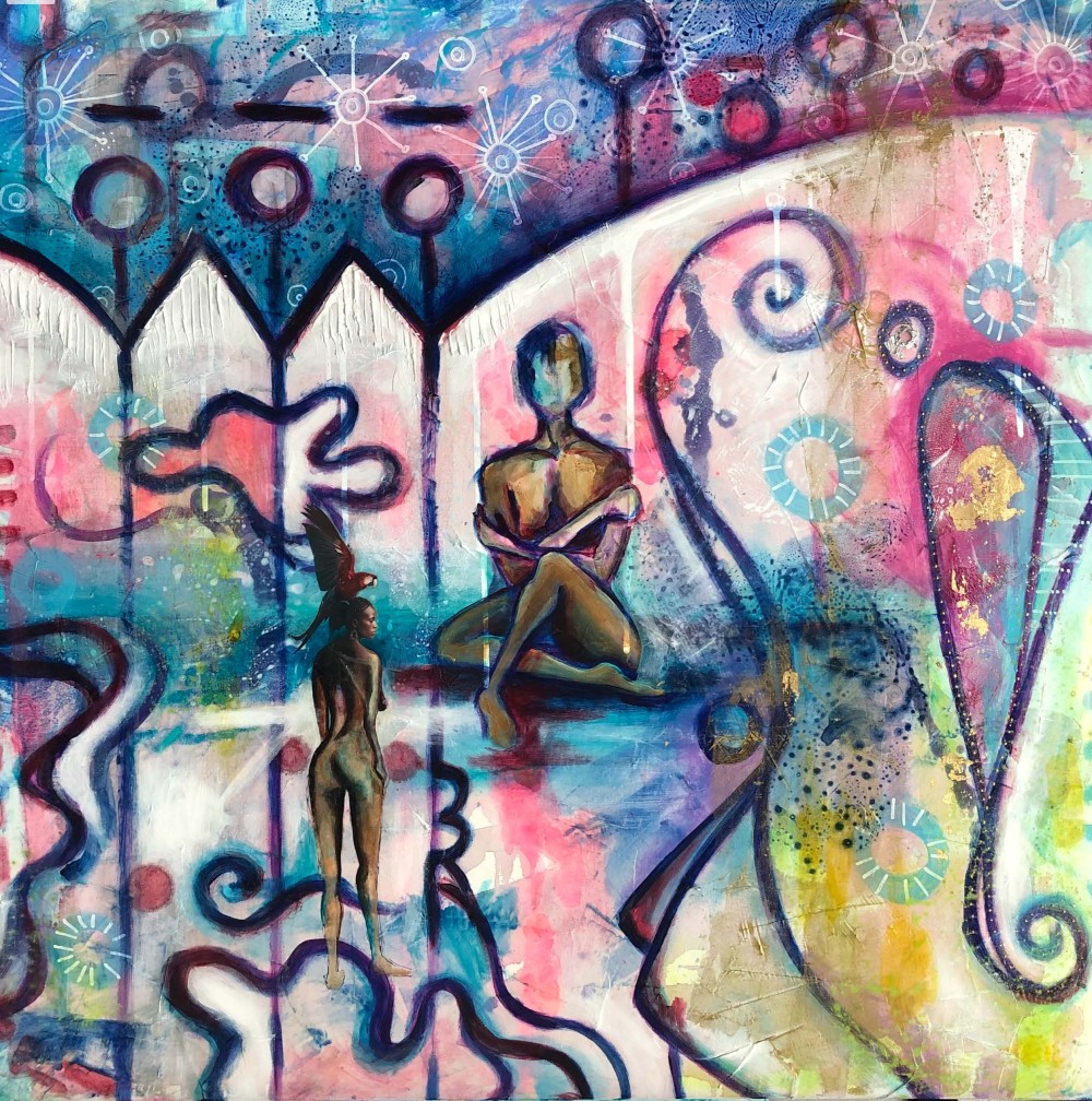 Life is a journey with problems to solve and lessons to learn but most of al...
EXPERIENCES TO ENJOY!!!
36 x 36 - Mixed Media:
Acrylic, gels, ink, molding paste, gold leaf
2021