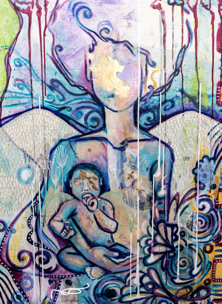 The unconditional love of a mother. Women have a special place in this world
36 x 48 - Mixed Media:
Acrylic, gels, ink, molding paste, gold leaf, orchid
July 2021- in The House of COCO, 2021 Issue
Featured in 9/23 Art Magazine