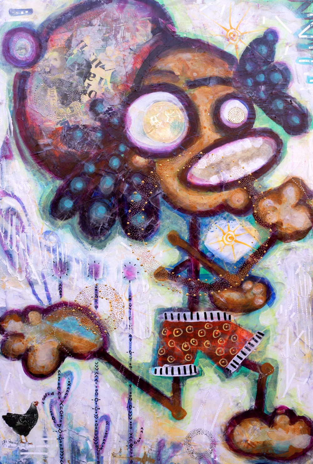 I don’t run to add days to my life, I run to add life to my days
24 x 36 - Mixed Media:
Acrylic, gels, ink, photograph, seeds, plaster
2022