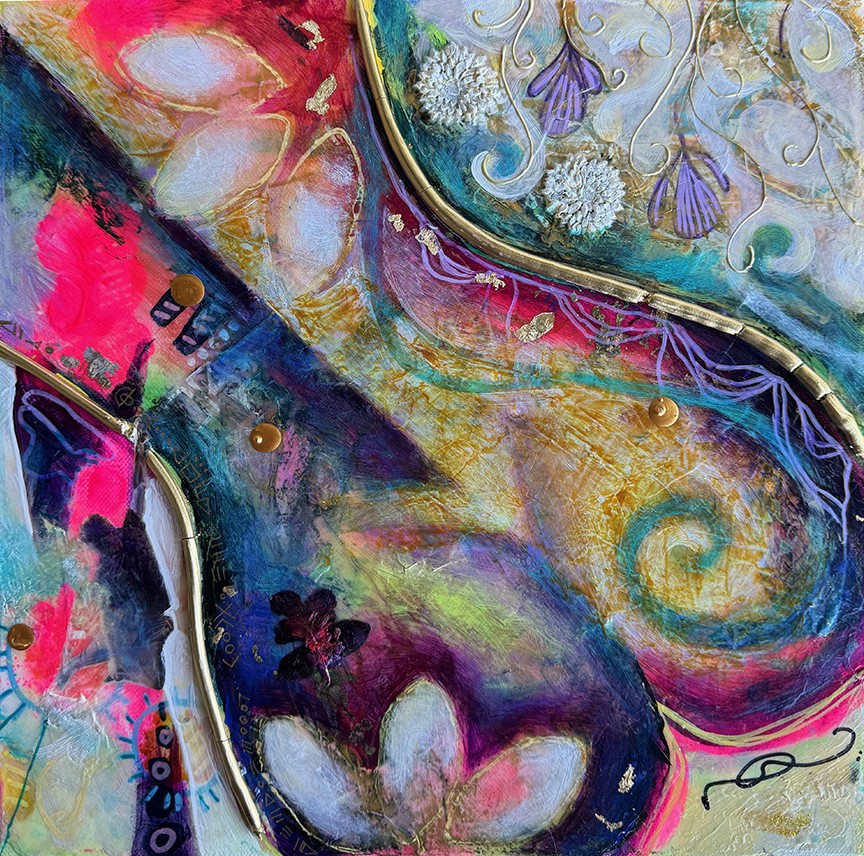 Sometimes, love means quietly fighting for your family—even when it’s hard—because some bonds are worth holding on to, no matter the storm

12 X 12 - Mixed Media:  
Photo, ink, gels. acrylic, and plaster